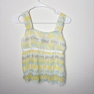 Light yellow and turquoise baby doll blouse